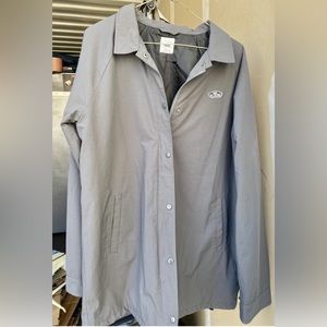 VANS Thanks Coach Long Jacket Gray Grey Women’s Sz L Zip Button | VN0A3AOA107